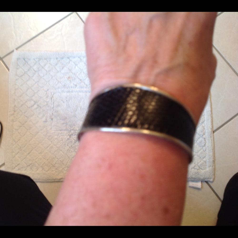 Black Leather Cuff Bracelet